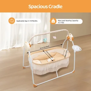 Foldable Electric Baby Bassinet, Cradle
