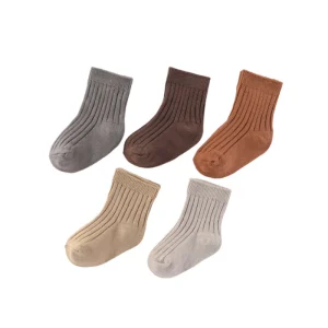 Unisex Non-Slip Socks 100% Cotton, 5 pairs