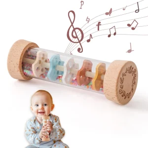 Montessori Baby Rain Stick Rainbow Hourglass