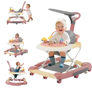 Baby Walker With Sunshade, Anti-Rollover, Adjustable Rocking