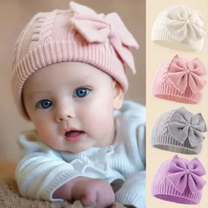 0-2Y Baby Knit Hat Soft Warm ,Stretchy, Lightweight