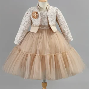 Girls fall lotus Lace Dress