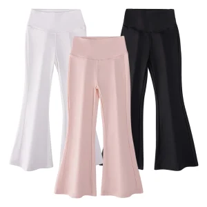 Children Trendy High Waisted Bootcut Leggings 7-13 Years