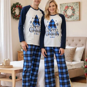 Festive Family Matching Plaid Pajamas Set
