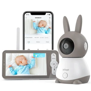 5" 2K/3MP Baby Surveillance Camera, 360° PTZ  Dual Screen
