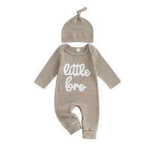 Baby Striped Jumpsuit Romper with Hat