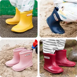 Kids Rain Boots, Easy-on Waterproof, Boys Girls (1-6 Years)