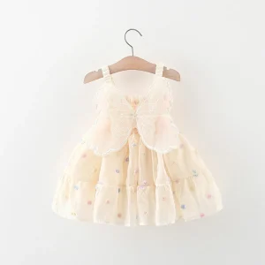 Summer Back Wing Princess Dress  0-3 Years