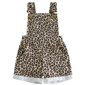 Toddler Girls Denim Overall Shorts with Adjustable Straps