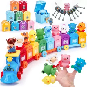 Montessori Train- Toddler Learning, Counting Sorting, Fine Motor