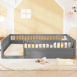Full Size Bed, Toddler Floor With Safety, Montessori