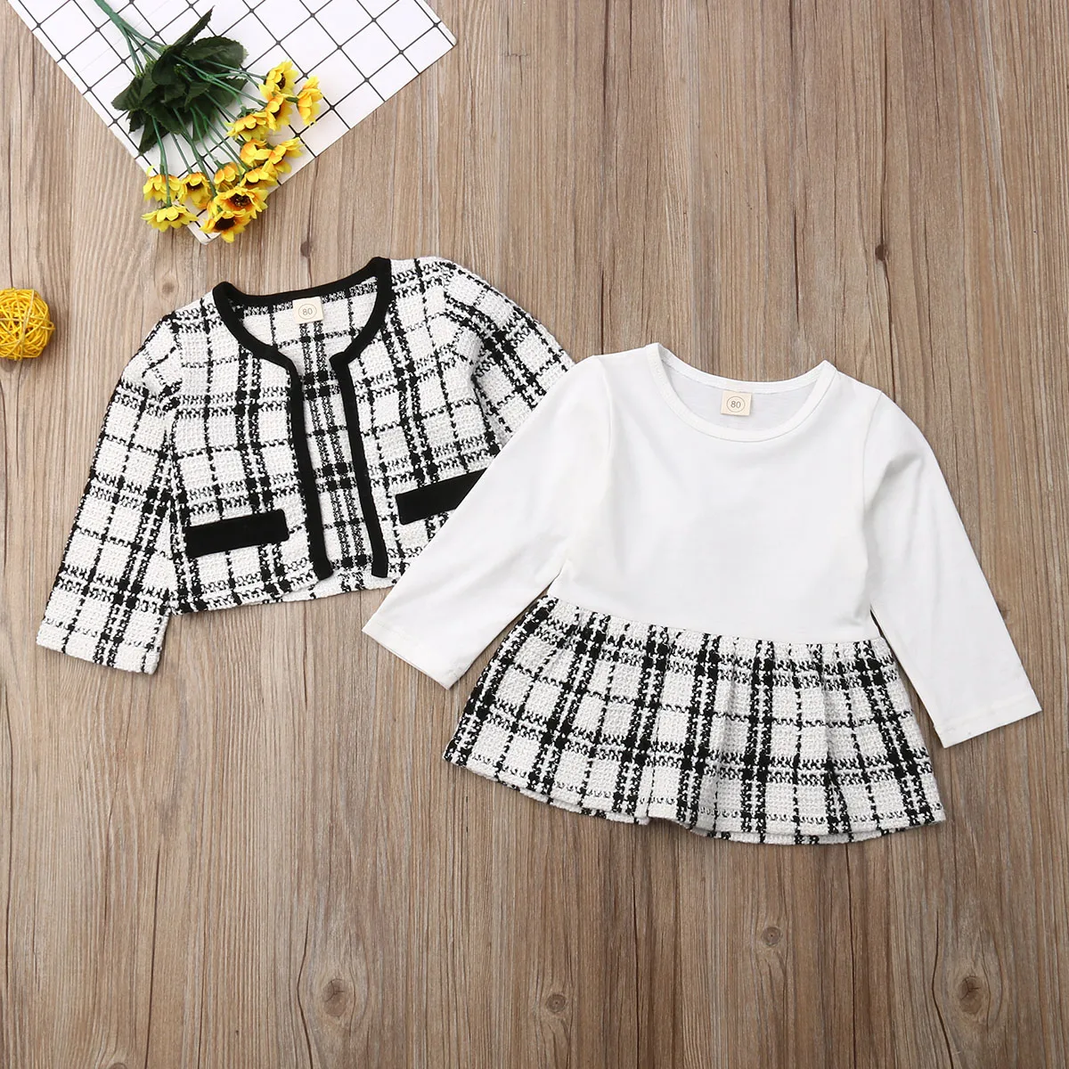 2Pcs Plaid Party Clothes Girl Fashion-1-6 yrs - Image 5