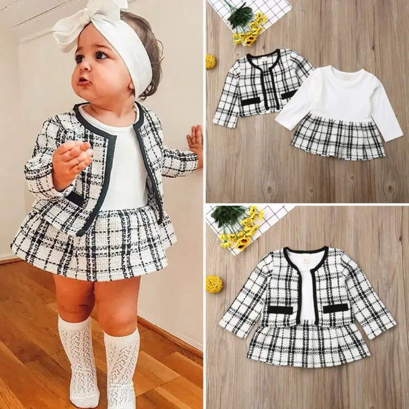 2Pcs Plaid Party Clothes Girl Fashion-1-6 yrs - Image 2