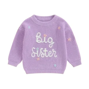 5 colors-Toddler/Infant Big Sister Sweater 12m-5yrs - Thumbnail Image 7