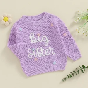 5 colors-Toddler/Infant Big Sister Sweater 12m-5yrs - Thumbnail Image 4