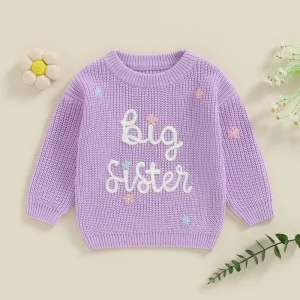 5 colors-Toddler/Infant Big Sister Sweater 12m-5yrs - Thumbnail Image 2